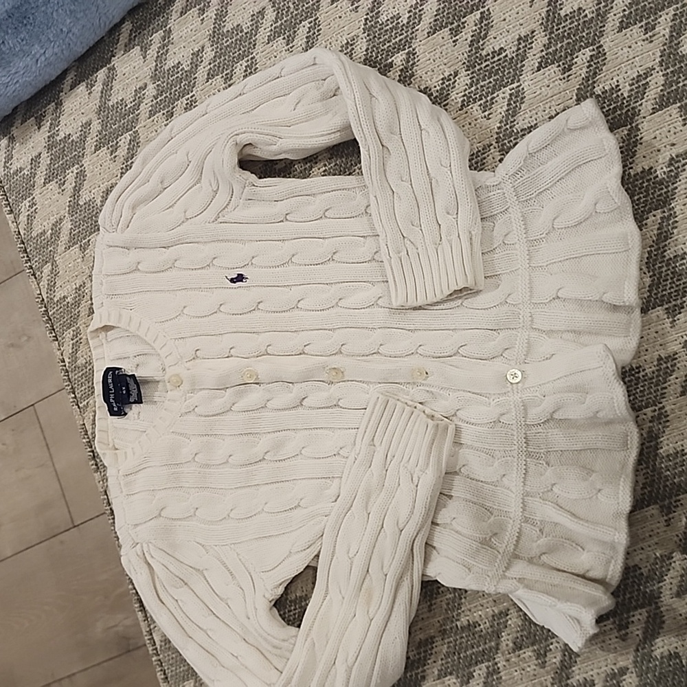 *EUC* Polo Cableknit peplum cardi!